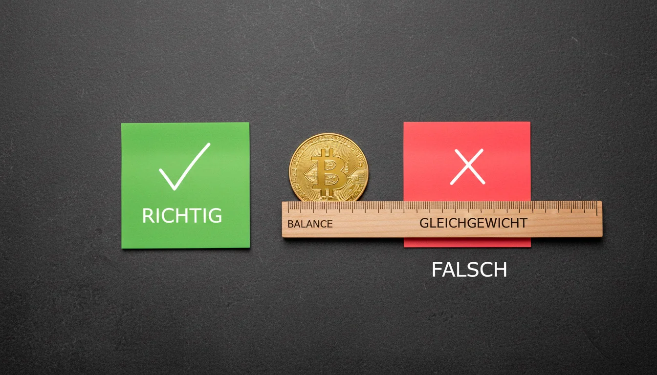Symbolische Waage mit Vorteilen und Nachteilen von Bitcoin Sportwetten auf einem Schreibtisch
